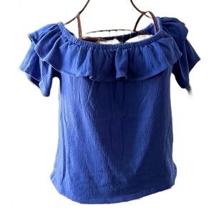 LOFT Ruffle Curved Shoulder Top Medium